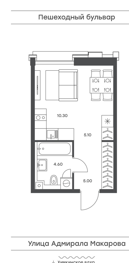 Планировка, Квартира 25 м² у МЦК Балтийская